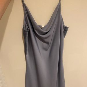 Lilac purple-ish blue cowl neck mini dress